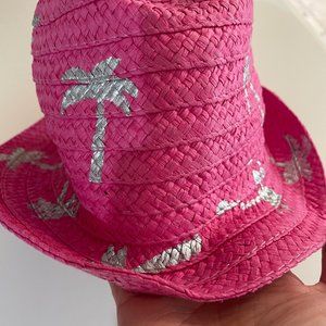 PINK APPAMAN HAT W/ PALM TREE DESIGN -5-7 yr old Mint Condition